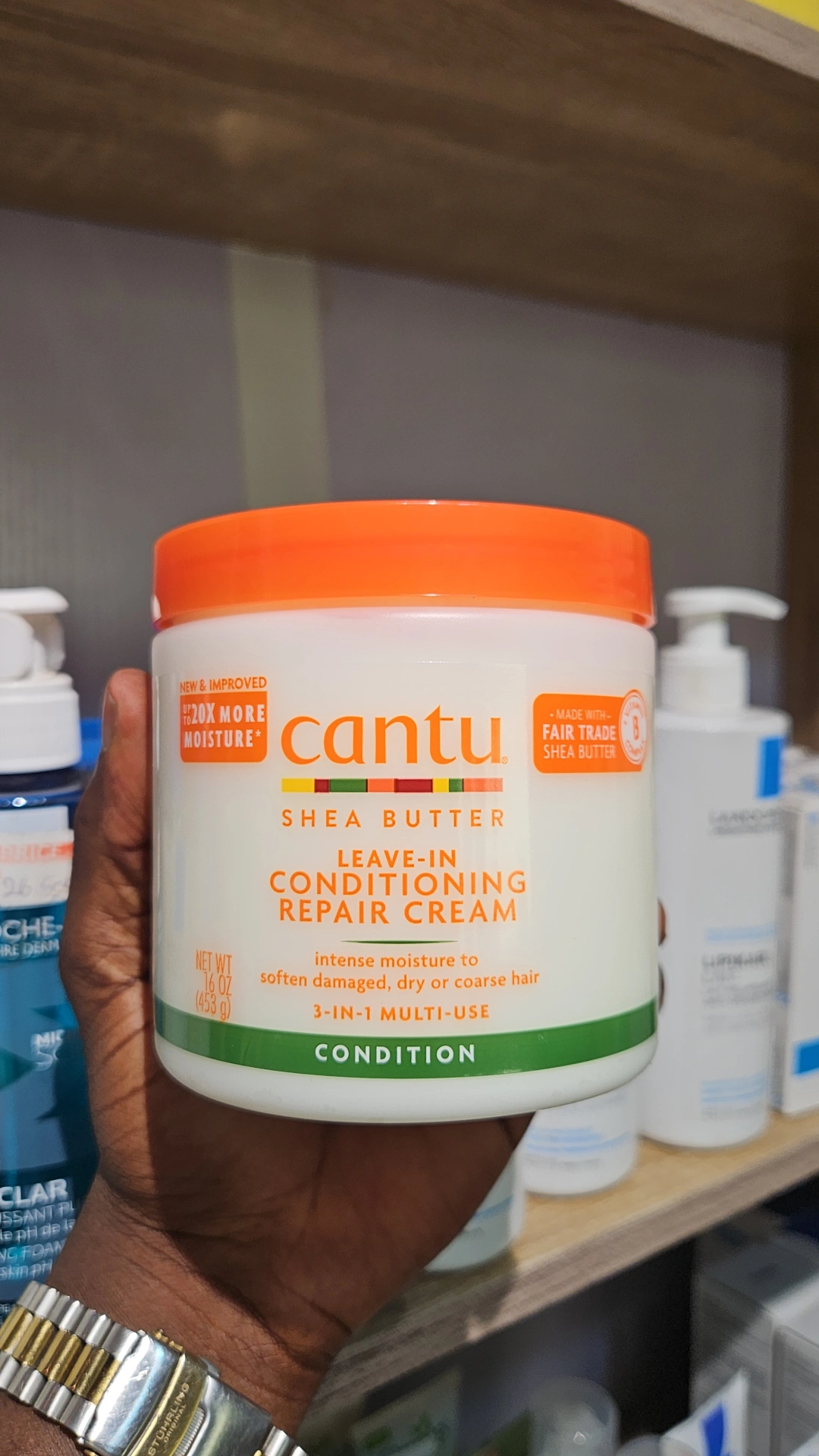Cantu Shea Butter Leave-In Conditioner Conditioning Repair Cream, 453g