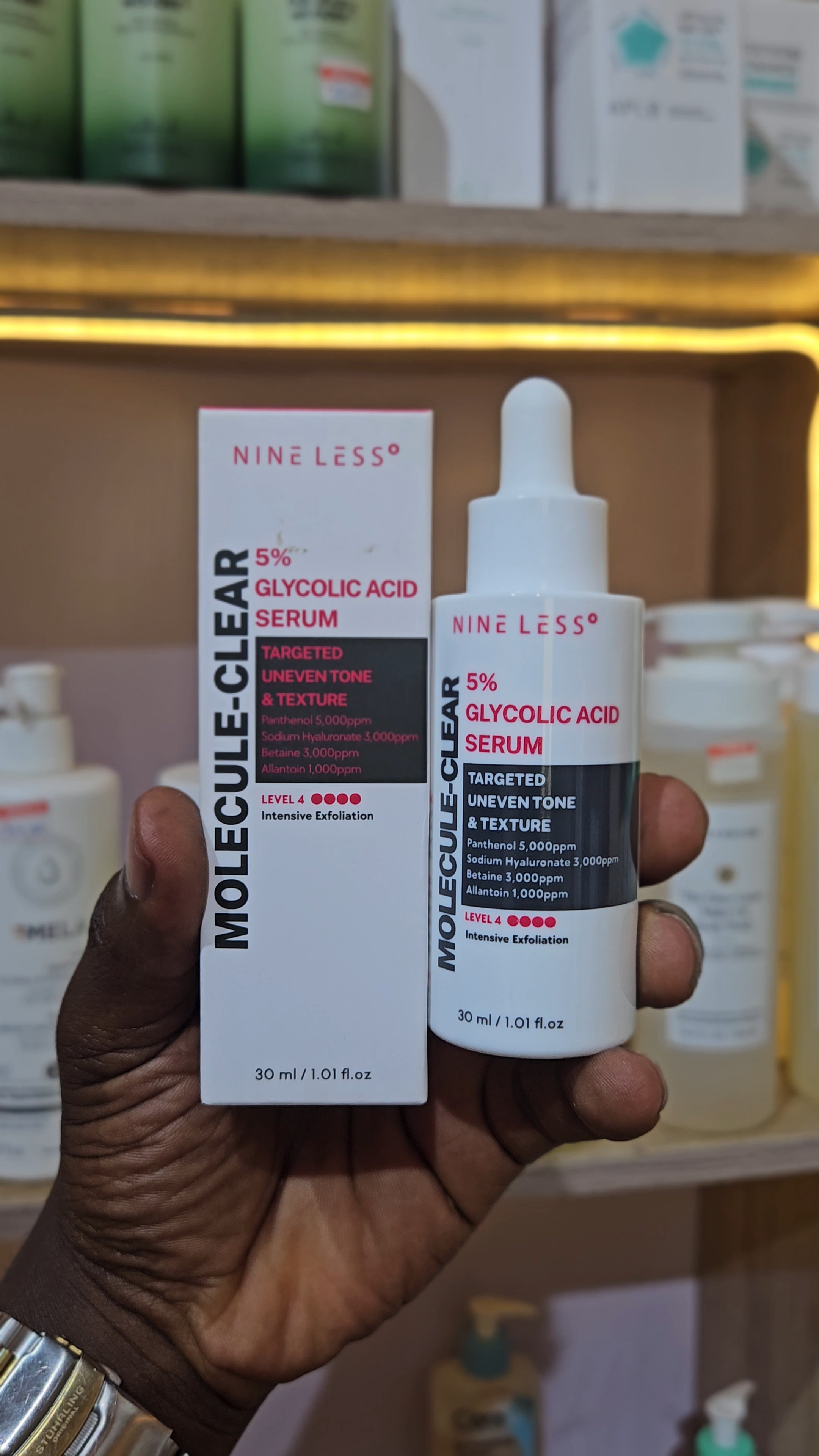 NINELESS -MOLECULE-CLEAR (5% Glycolic Acid) Serum 30ml